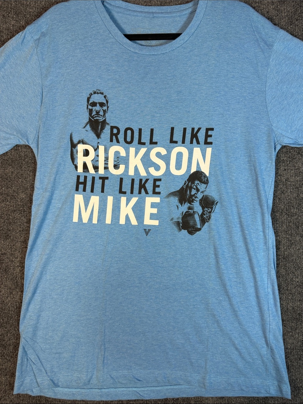 VXRSi Men's Medium Rickson Gracie Hit Like Mike Jiu Jitsu MMA T Shirt Blue